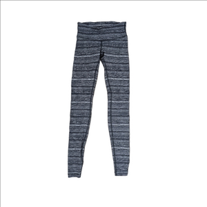 Lululemon Wunder Under Pant III  Legging Cyber Stripe Deep Coal Black SZ 4